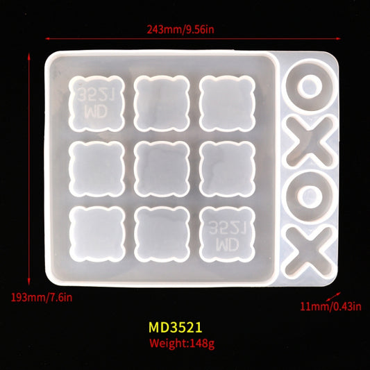 DIY Crystal Elastic Chessboard Game Mold Nine Palace Game Chess Word Chess Mold, Specification: MD3921 by bashfashion