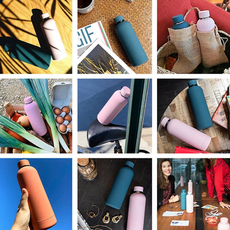 Stainless Steel Outdoor Matte Water Bottle Portable Sports Water Cup Rubber Paint Insulation Cup(Moss Green) by bashfashion