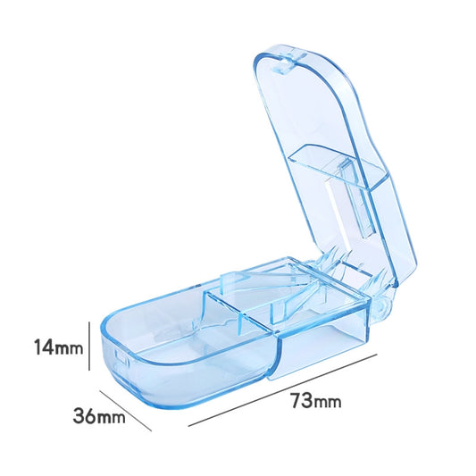 2pcs R8335 Transparent Medicine Cutter Food Grade Plastic Split Cartridge Pill Separator(Blue) by bashfashion