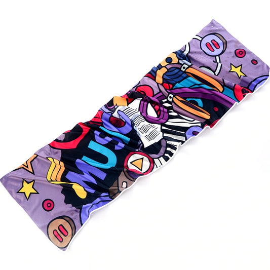 Gym Sports Cold Feeling Sweat-Absorbent Quick-Drying Cold Towel(Music Festival) by bashfashion