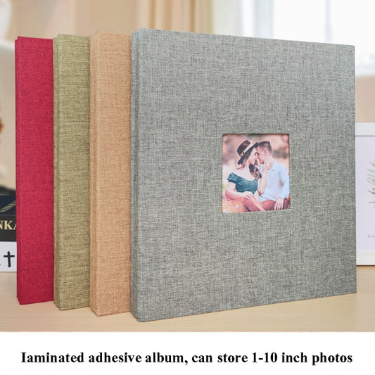 10 Inch 20 Pages/40P Cloth Photo Album Self-Adhesive DIY Laminated Photo Album(Red) by bashfashion