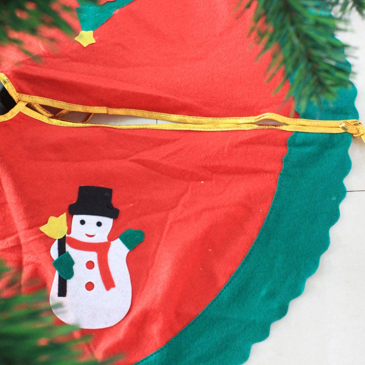 90cm Wavy Green Edge Christmas Tree Skirt Non-Woven Christmas Festival Decoration(Single Pattern, Pattern Random Delivery) by bashfashion