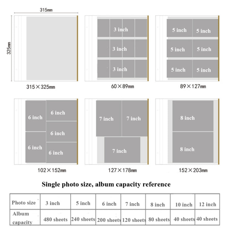 12 Inch 20 Pages/40P PU Leather Photo Album Self-Adhesive Souvenir Album DIY Laminated Photo Album(Brown) by bashfashion