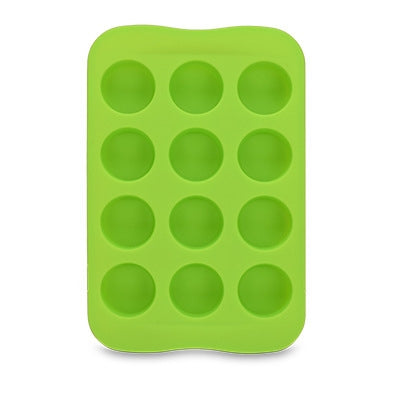 2 PCS Silicone Chocolate Mold Tray Creative Geometry Shaped Ice Cube Cake decoration Mold, Shape:Round(Green) by bashfashion