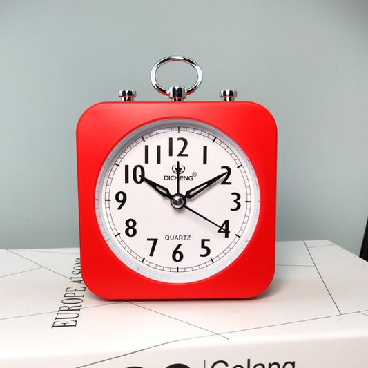 Lazy Silent Small Alarm Clock Office Home Desktop Clock(Red) by bashfashion