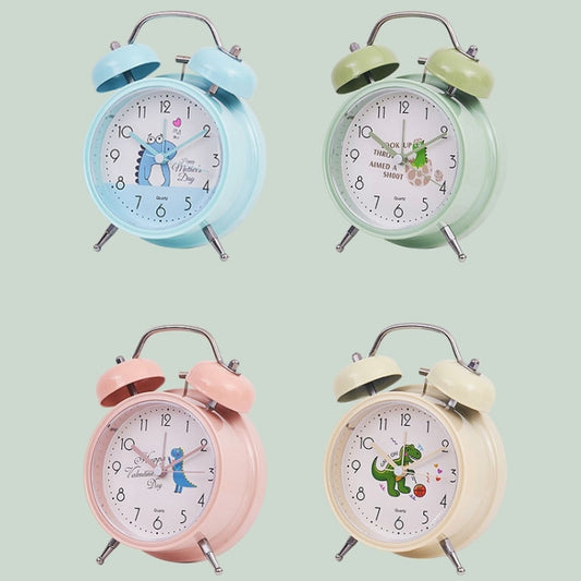 Student Cute Style Bell Alarm Clock Bedside Mute Clock With Light Specification: Y35 4 Inch (Beige) by bashfashion