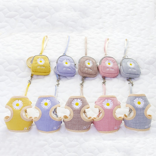 ZiChen Plain Embroidery Dog ??Traction Rope Pet Chest Strap, Size: M(Pink) by bashfashion