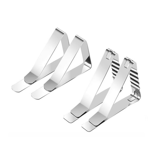 30 PCS Stainless Steel Tablecloth Clip Triangle Table Clamp Picnic Flexible Clip(Wave) by bashfashion
