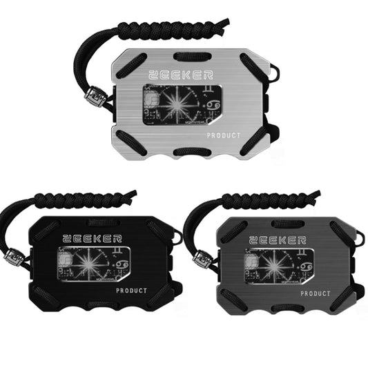 ZEEKER Metal Card Holder RFID Multifunctional EDC Wallet Large Capacity Minimalist Card Holder With Bottle Opener Function, Colour: Black Brushed by bashfashion