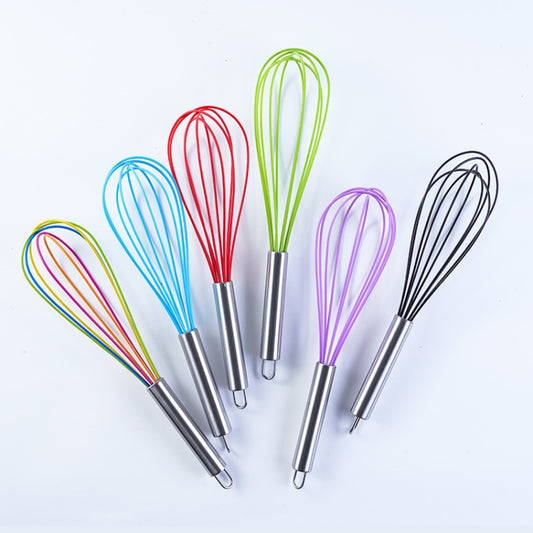 Silicone Egg Beater Home Egg Mixer Kitchen Gadgets Cream Baking Tools, Colour: 8 inch Colorful by bashfashion