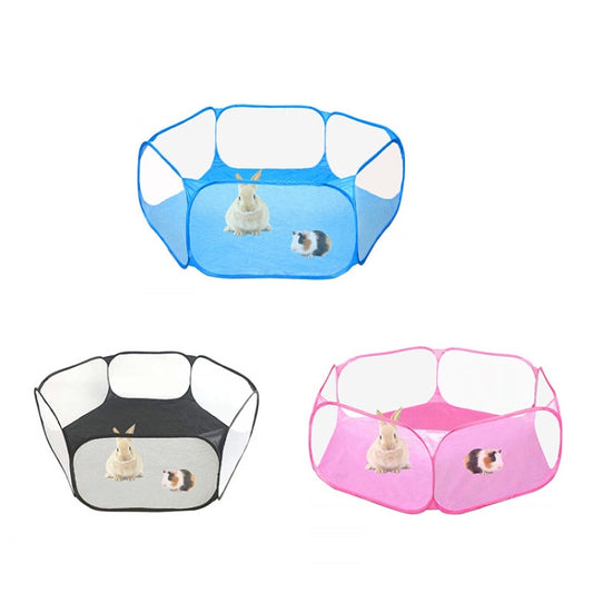 Portable Small Animal Game Fence Folding Outdoor Interior Pet Tent(Pink Opp Bag) by bashfashion