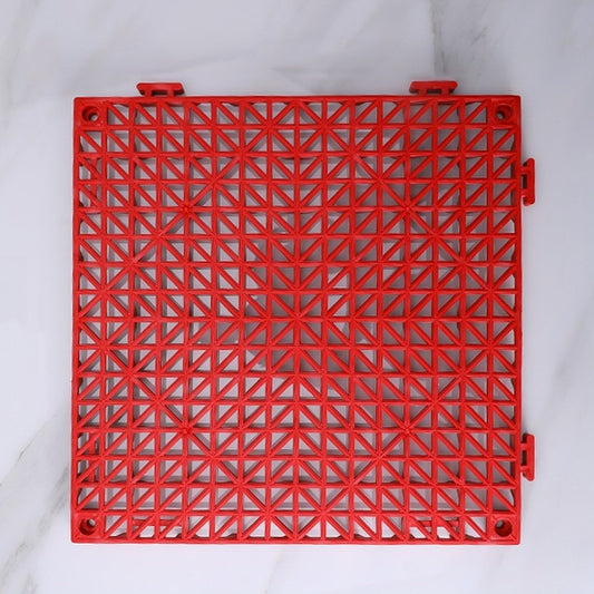 Thickened PVC Can Be Spliced Floor Mat Kitchen Bathroom Anti-Slip Foot Pad Hollow Injection Pad, Size: 30x30x1.5cm(Red) by bashfashion