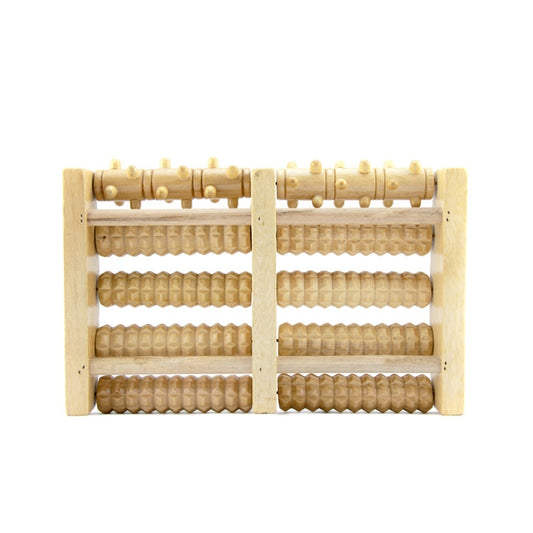 Wooden Roller Massager Small Nails Five-Row Foot Massager(27 x 19 x 4.5cm) by bashfashion
