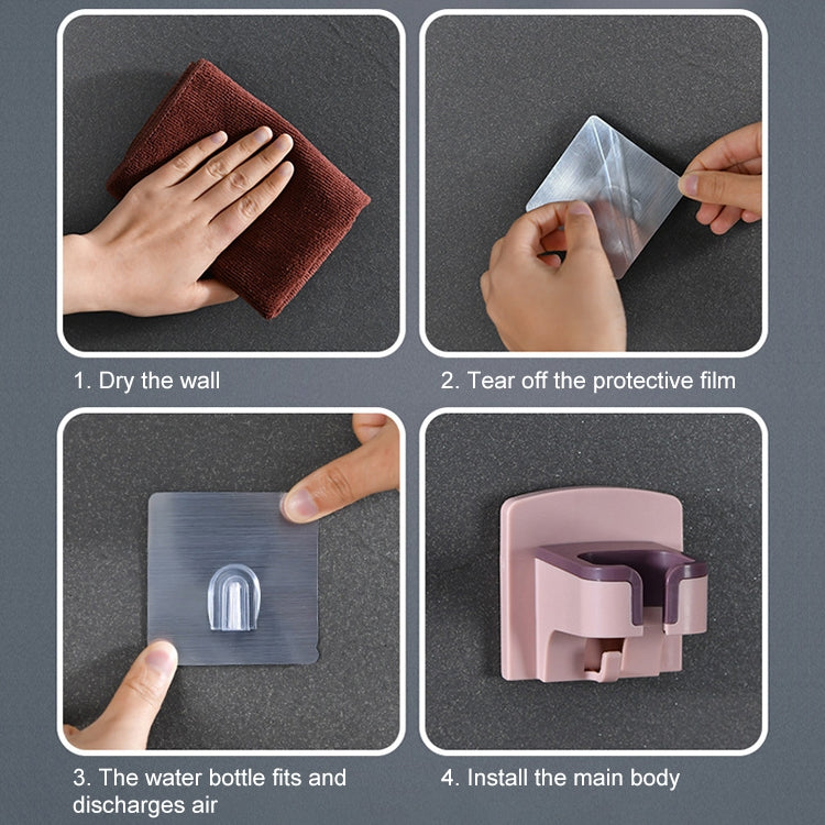 Bathroom Hair Dryer Storage Rack Wall-Mounted Shelf(Light Blue) by bashfashion