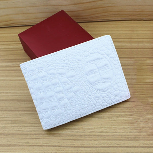 Crocodile Pattern Driver License Cover Universal Driver License Holder Card Slot ID Card Holder(White) by bashfashion