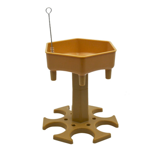 6 Cups Wine Dispenser Automatic Diversion Wine Pourer With Game Turntable, Style: Hexagon Brown with Color Cup by bashfashion