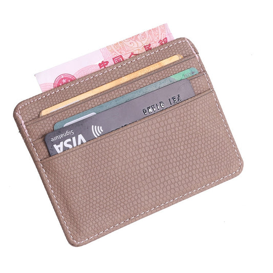 KT1002 RFID Function Lizard Pattern Bank Card Holder PU Business Card Case(Khaki) by bashfashion