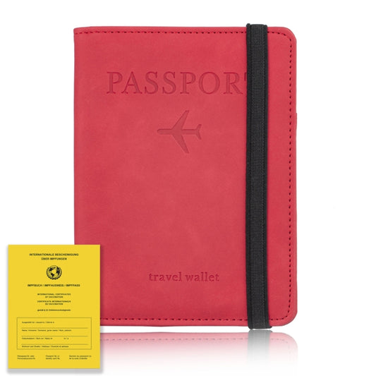 RFID Travel Passport Card Bag Elastic Band Protective Case(Red) by bashfashion