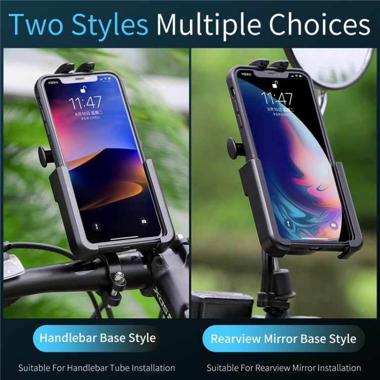 WEST BIKING Bike Mobile Phone Holder Aluminum 360 Rotatable Electric Bike Scooter Motorcycle Phone Stand,Style: Handlebar Style by WEST BIKING