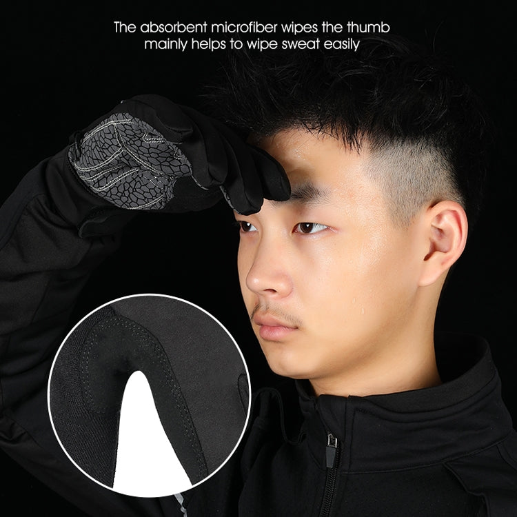 WEST BIKING YP0211220 Winter Warm Fleece Ski Gloves Silicone Non-Slip Riding Gloves, Size: XL(Black) by WEST BIKING