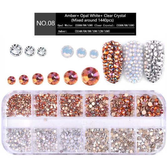Nail Flat-back AB Crystal Strass 3D Charm Gems DIY Manicure Nail Art Decorations(08) by bashfashion