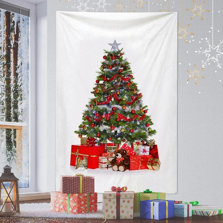 Rectangular Christmas Tree Peach Skin Tapestry Mural Christmas Decoration Tapestry, Size: 145x215cm(13) by bashfashion