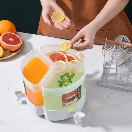 5.2L Three-Grid Rotating Cold Kettle Large-Capacity Compartments Fruit Teapot With Faucet Can Be Put In Refrigerator by bashfashion