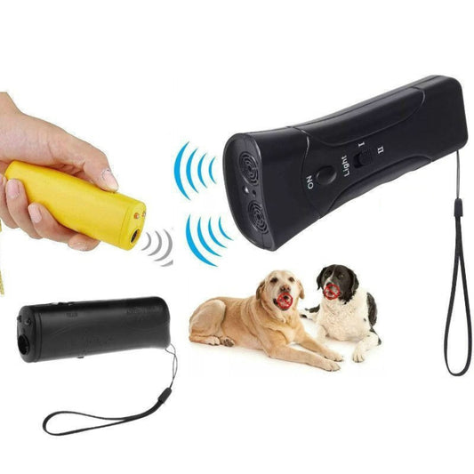 LED Flashlight Ultrasonic Dog Repeller Portable Dog Trainer, Colour: Single-headed Black(Colorful Package) by bashfashion