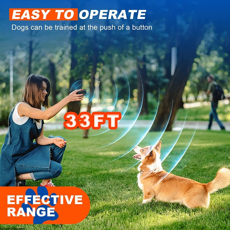 LED Flashlight Ultrasonic Dog Repeller Portable Dog Trainer, Colour: Double black(Colorful Package) by bashfashion