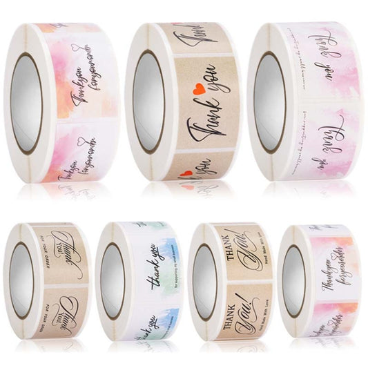 5 Rolls Thank You Label Seal Decoration Sticker, Size: 2.5x3.7cm(HA077) by bashfashion