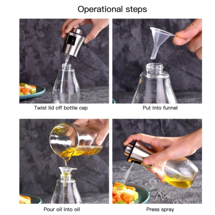 200ml Stainless Steel Glass Bottle Barbecue Cooking Seasoning Oil Pot Sprayer Oil Injection Kettle Oil Spray Bottle by bashfashion