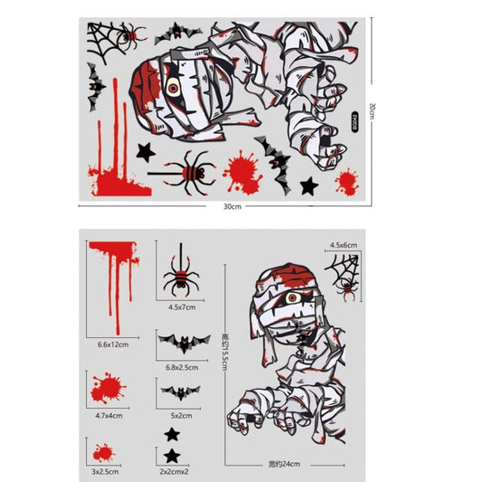 Halloween Decoration Static Wall Stickers(BQ042 Mummy) by bashfashion