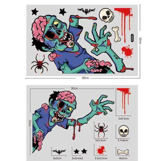 Halloween Decoration Static Wall Stickers(BQ043 Zombie) by bashfashion