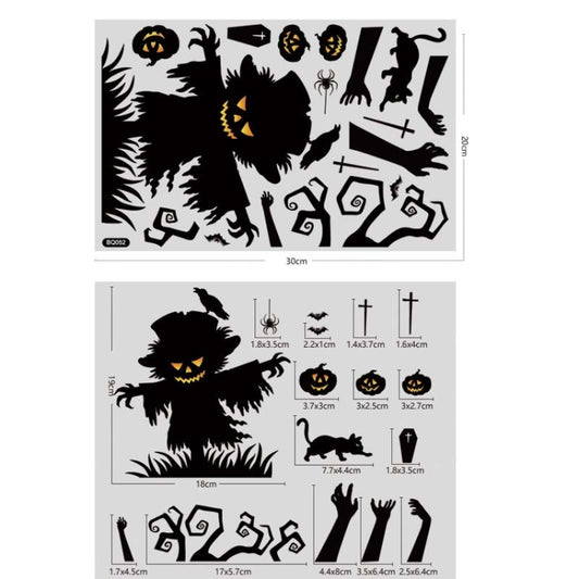 Halloween Decoration Static Wall Stickers(BQ052 Scarecrow) by bashfashion