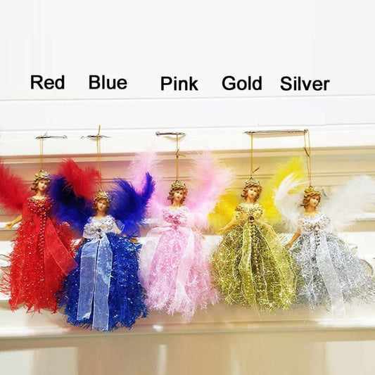 Christmas Tree Angel Girl Decorations Closet Decoration Small Pendant(Blue) by bashfashion