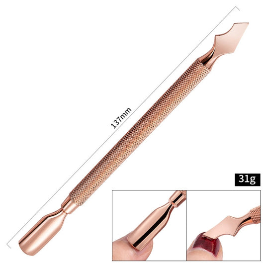 3 PCS Stainless Steel Rose Gold Double-Headed Steel Push Dead Skin Scissors Nail Set,Style: 01 Big Head by bashfashion