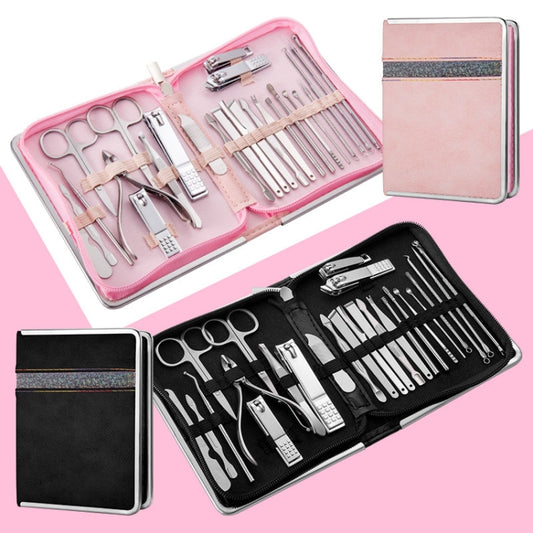 26 In 1 Pink Nail Clipper Set Manicure Set Stainless Steel Nail Clipper Manicure Tool by bashfashion