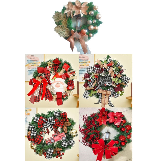 Christmas Decorations Cane Wreath Garland Door Hanger, Size: 25cm( Car) by bashfashion