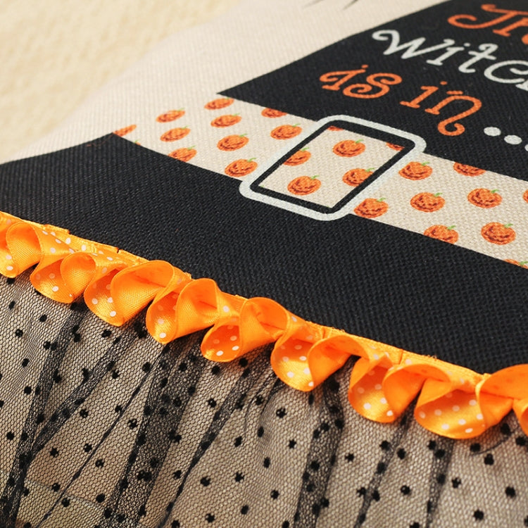 45x45cm Halloween Decorations Printing Pillowcase Without Inner Core, Style: Lace Witch Hat by bashfashion