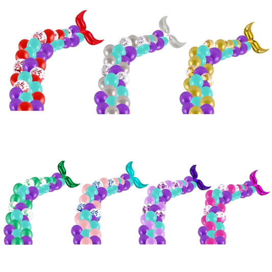 5011 Birthday Party Decoration 12 Inch Mermaid Tail Latex Balloon Set(Silver) by bashfashion