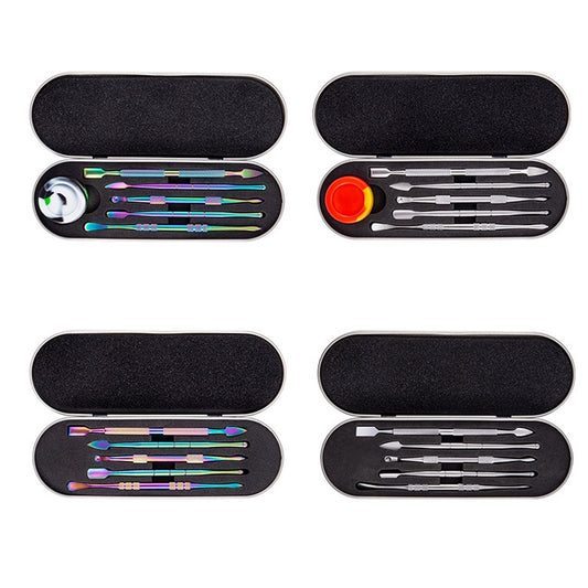 Nail Art Tool Set Smoke Cream Spoon Stainless Steel Steel Push Smoke Oil Spoon, Specification: 5 In 1 Color Titanium by bashfashion