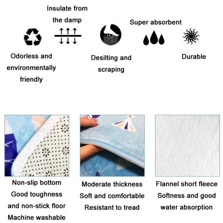 Bathroom Door Absorbent Floor Mat Bedroom Coral Velvet Non-Slip Mat, Size: 60x40cm(Small Spot) by bashfashion