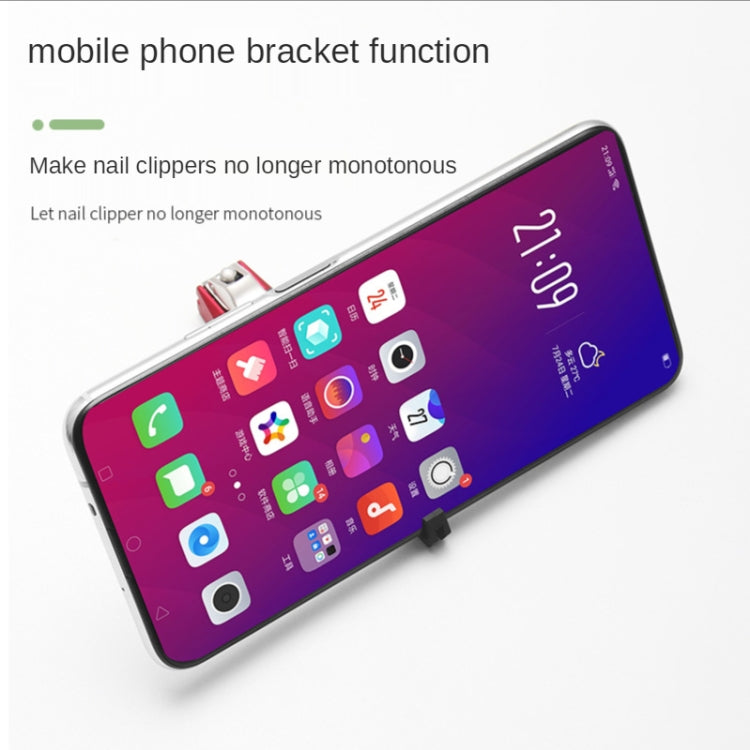 Anti-splash Nail Clippers Multifunctional Mobile Phone Holder Nail Clippers,Style: PinkSsuit by bashfashion