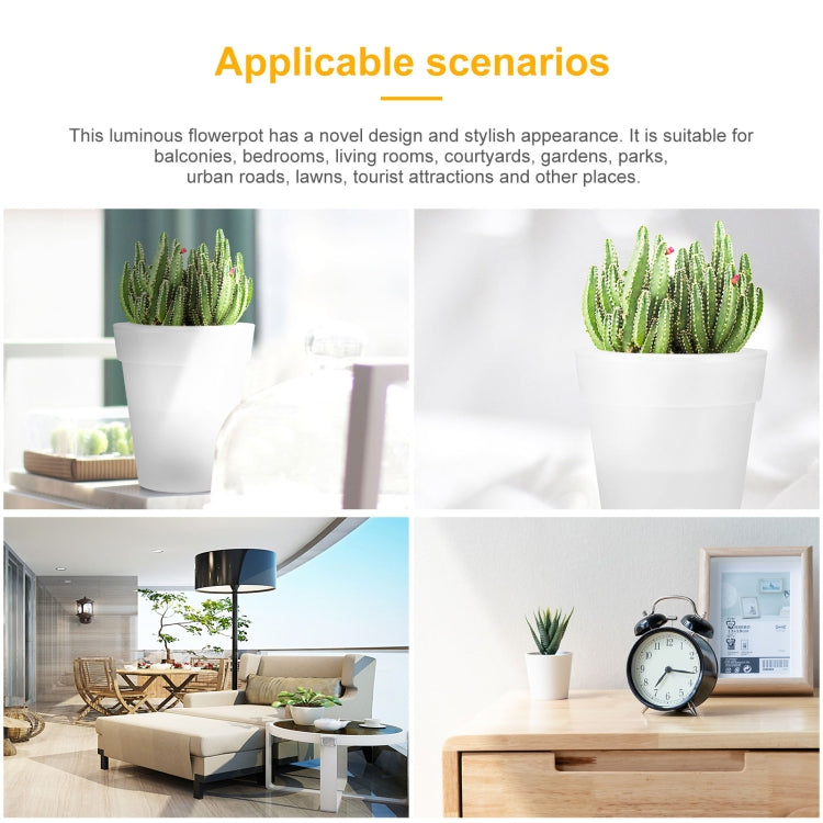 LED Solar Flower Pot Light Garden Light Luminous Flower Pot Light Lawn Light Christmas Decoration Light(White Light) by bashfashion