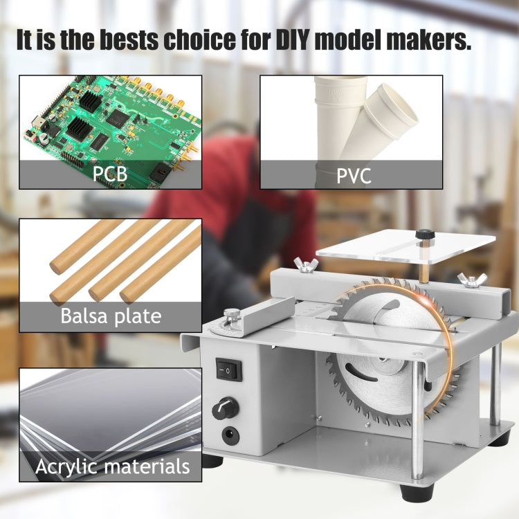 150W Miniature Precision Table Saw Mini Chainsaw Portable Woodworking Sliding Table Saw Multifunctional Cutting Machine, US Plug by bashfashion