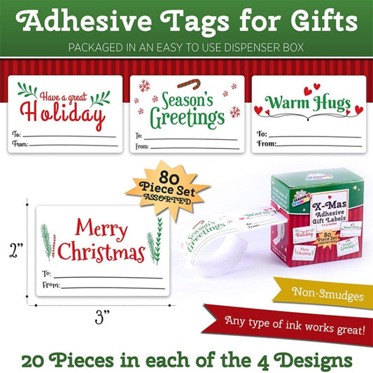 LG-210730-7050-008 Christmas Sticker Holiday Decoration Self-Adhesive Gift Tag Sticker, Size: 75 x 50mm(White) by bashfashion