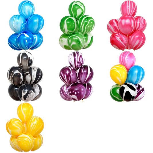 100 PCS 10 Inch Agate Latex Balloon Wedding Festival Party Decorative Balloon(Blue) by bashfashion