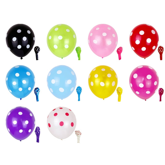 100 PCS FY-10280 12 Inch Dot Party Decorative Balloon Wedding Scene Arrangement Latex Balloon(Purple White Dot) by bashfashion