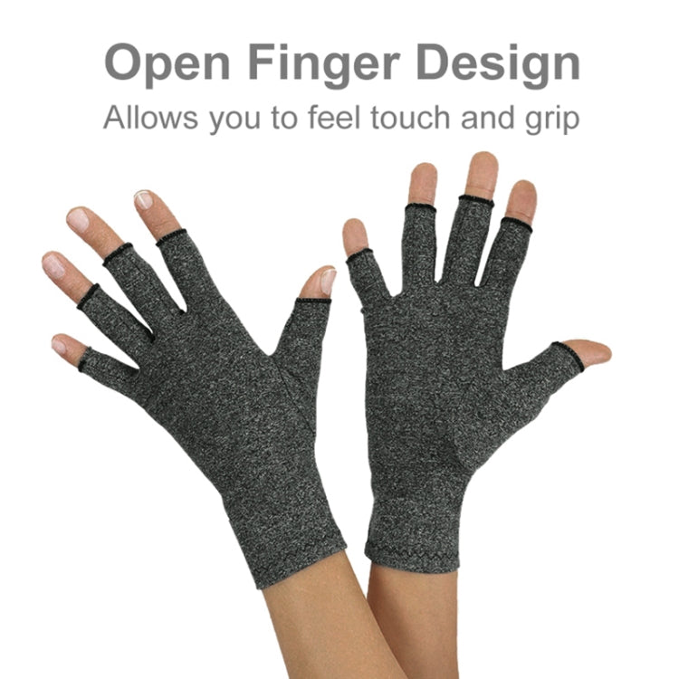 Half Finger Cycling Gloves Arthritis Pressure Health Gloves High Elastic Breathable Anti-edema Rehabilitation Riding Glov, Size:S (Gray) by bashfashion