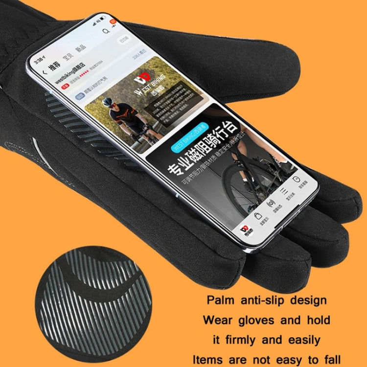 WEST BIKING YP0211221 Winter Warm Fleece Riding Gloves Non-Slip Waterproof Touch Screen Gloves, Size: XL(Black) by WEST BIKING